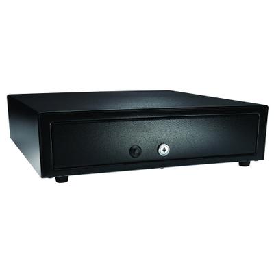 apg Solutions Standard-Duty Point of Sale Cash Drawer | Vasario Series VP101-BL1416-235 - USD - Stainless Steel, Plastic - Black - 4" Height x 13.8" Width x 16.3" Depth