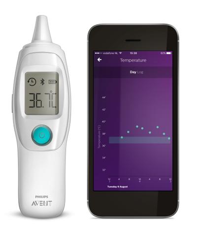 Philips AVENT SCH740/52 digital body thermometer Contact thermometer White Ear Buttons