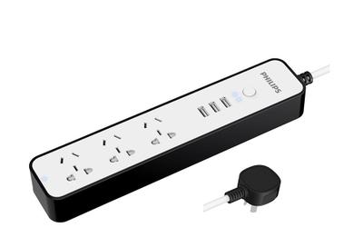 Philips SPS9012S/93 surge protector Black, White 3 AC outlet(s) 1.8 m