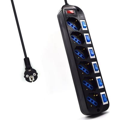 Ewent EW3851 surge protector Black 6 AC outlet(s) 220 V 1.5 m