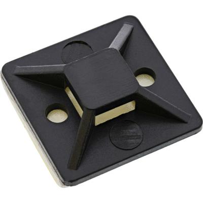 InLine Cable Tie Mounts adhesive 25x25mm black 10pcs