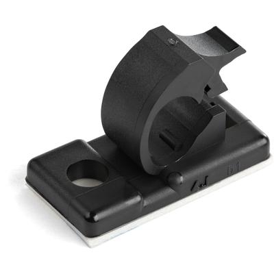StarTech.com 100 Adhesive Cable Management Clips Black - Network/Ethernet/Office Desk/Computer Cord Organizer - Sticky Cable/Wire Holders - Nylon Self Adhesive Clamp UL/94V-2 Fire Rated - TAA