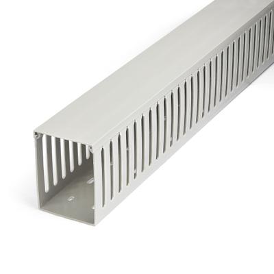 StarTech.com Open Slot Cable Management Raceway with Cover, 3"(75mm)W x 3-7/8"(10cm)H - 6.5ft(2m) length - 1/4"(8mm) Slots, PVC Network Cord Hider/Wall Wire Duct, Max 240 Cables, UL Listed - TAA