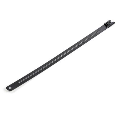 StarTech.com 9"(22cm) Metal Cable Ties - 1/4"(7mm) wide, 2-1/4"(55mm) Bundle Dia. 100lb(45kg) Tensile Strength, Nylon Coated 316 Stainless Steel, Self Locking Metal Detectable Ties, 50 Pack - TAA