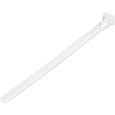 StarTech.com 6"(15cm) Reusable Cable Ties - 1/4"(7mm) wide, 1-3/8"(35mm) Bundle Dia. 50lb(22kg) Tensile Strength, Releasable Nylon Ties, Indoor/Outdoor, 94V-2/UL Listed, 100 Pack - White - TAA