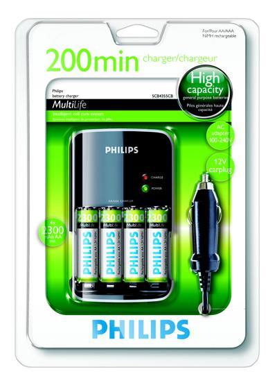 Philips MultiLife SCB4355CB 200 minutes Battery charger