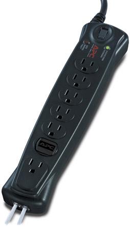 APC P7T-LM surge protector Black 7 AC outlet(s) 120 V 1.83 m